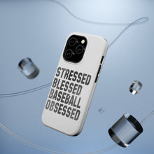 DistinctInk ToughCase for Apple iPhone, Compatible with MagSafe Charging - Stressed Blessed Baseball Obsessed