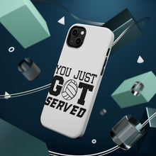 DistinctInk ToughCase for Apple iPhone, Compatible with MagSafe Charging - You Just Got Served Volleyball