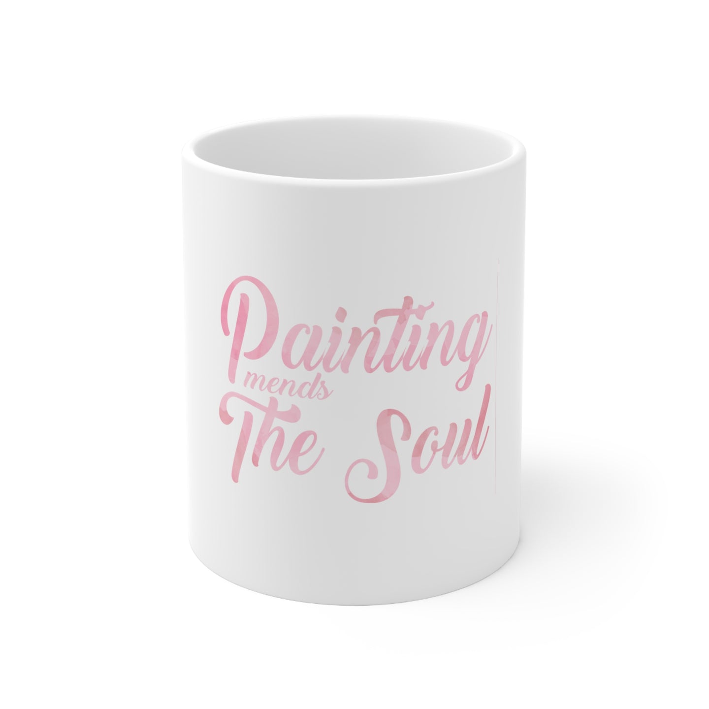 DistinctInk Glossy White Coffee / Tea Mug - Painting Mends the Soul