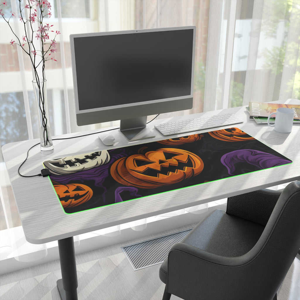 LED Gaming Mouse Pad with "Halloween Haunts and Pumpkin Pals" Design for Halloween, view 28