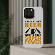 DistinctInk ToughCase for Apple iPhone, Compatible with MagSafe Charging - I Make Beer What's Your Super Power