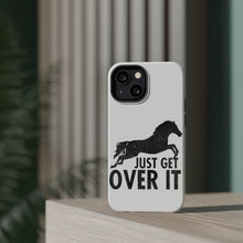 DistinctInk ToughCase for Apple iPhone, Compatible with MagSafe Charging - Just Get Over It - Horse Jump