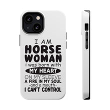DistinctInk ToughCase for Apple iPhone, Compatible with MagSafe Charging - I Am A Horse Woman - Can't Control