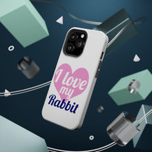 DistinctInk ToughCase for Apple iPhone, Compatible with MagSafe Charging - I Love My Rabbit