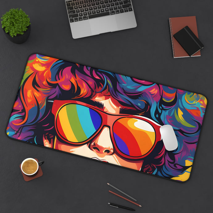 DistinctInk Desk Mat with Start Building Your Dreams Design for LGBTQ+ Pride
