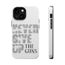 DistinctInk ToughCase for Apple iPhone, Compatible with MagSafe Charging - Never Give Up The Guns
