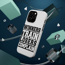 DistinctInk ToughCase for Apple iPhone, Compatible with MagSafe Charging - Winners Train Losers Complain