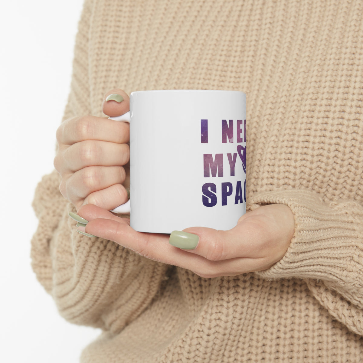 Glossy White Coffee / Tea Mug - I Need My Space - Astronomy, view 10