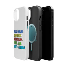 DistinctInk ToughCase for Apple iPhone, Compatible with MagSafe Charging - Speak English Kiss French Dress Italian