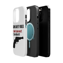 DistinctInk ToughCase for Apple iPhone, Compatible with MagSafe Charging - Gun Safety Rules, Don't Piss Me Off