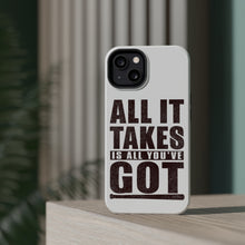 DistinctInk ToughCase for Apple iPhone, Compatible with MagSafe Charging - All It Takes Is All You've Got Baseball
