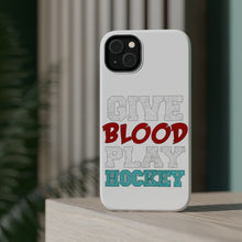 DistinctInk ToughCase for Apple iPhone, Compatible with MagSafe Charging - Give Blood Play Hockey