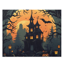 DistinctInk Jigsaw Puzzle with Spooky Trick or Treating Design for Halloween