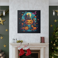 DistinctInk Canvas Wall Art with Trick or Treat Parade for Halloween