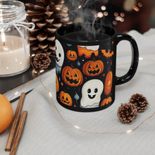 DistinctInk Black Coffee Mug - Spooky Halloween Night for Halloween