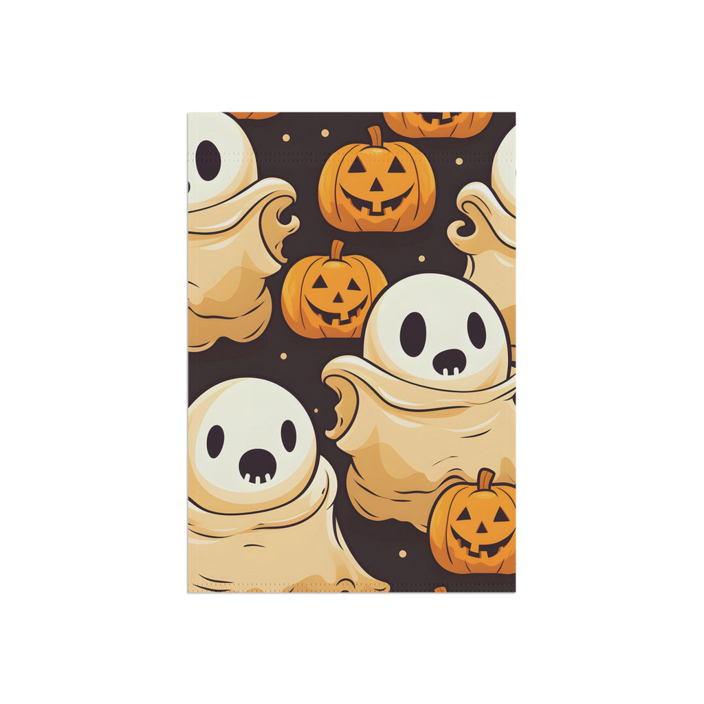 Garden & House Banner / Flag with Ghost Skeleton Pumpkin Pattern Design for Halloween, view 4