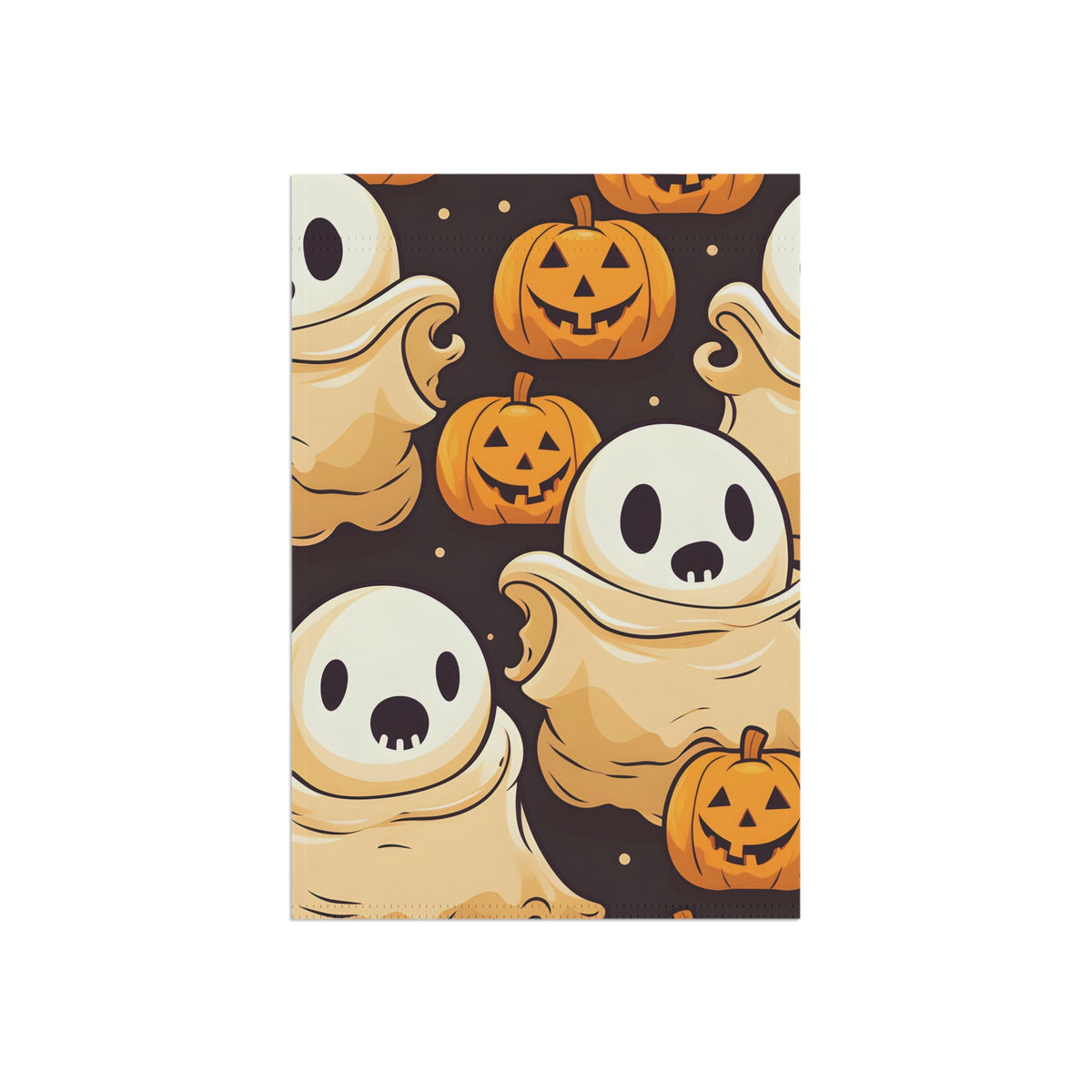 Garden & House Banner / Flag with Ghost Skeleton Pumpkin Pattern Design for Halloween, view 4