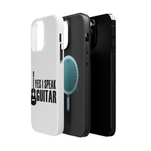 DistinctInk ToughCase for Apple iPhone, Compatible with MagSafe Charging - Yes I Speak Guitar