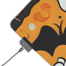 DistinctInk LED Gaming Mouse Pad with Flying Pumpkin Bats Design for Halloween