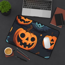 DistinctInk Desk Mat with Nightly Fright of Bats and Ghouls Design for Halloween