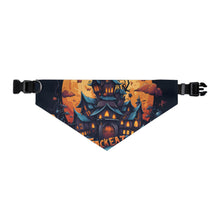 DistinctInk Adjustable Pet Banana Collar with Spooky Sweet Treats Design for Halloween