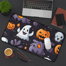 DistinctInk Desk Mat with Spooky Bat-o-lanterns Design for Halloween
