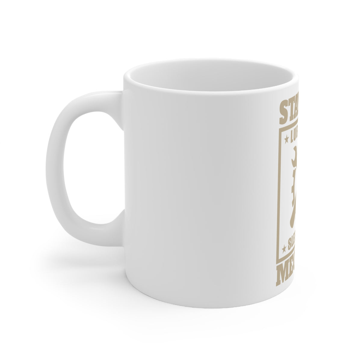Glossy White Coffee / Tea Mug - Stay Well Lubricated Sleep With a Mechanic, view 2