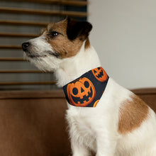 DistinctInk Adjustable Pet Banana Collar with Nightly Fright of Bats and Ghouls Design for Halloween