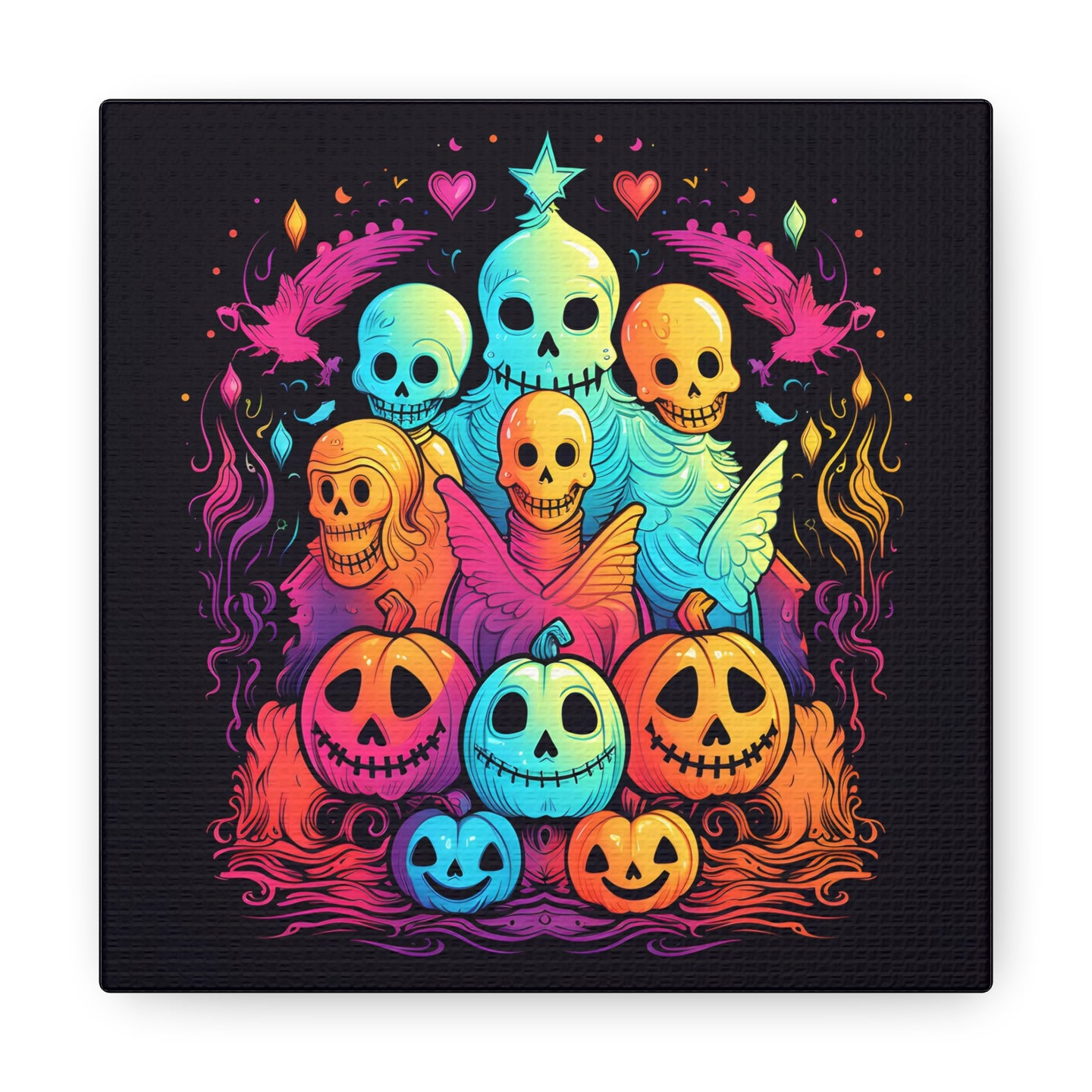 DistinctInk Canvas Wall Art with The Joy of Connecting for Halloween LGBTQ+ Pride