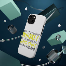 DistinctInk ToughCase for Apple iPhone, Compatible with MagSafe Charging - Whiskey in the Morning, Hard Stuff Evening