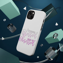 DistinctInk ToughCase for Apple iPhone, Compatible with MagSafe Charging - Stressed Blessed Make Up Obsessed