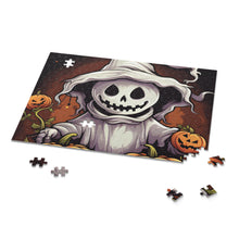 DistinctInk Jigsaw Puzzle with Trick or Treat Ghost-O-Lantern Design for Halloween