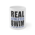 Glossy White Coffee / Tea Mug - Real Athletes Swim Rest Play Games
