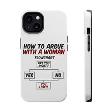 DistinctInk ToughCase for Apple iPhone, Compatible with MagSafe Charging - How To Argue With a Woman Flowchart