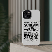 DistinctInk ToughCase for Apple iPhone, Compatible with MagSafe Charging - Baseball Season Scream at my TV