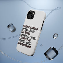 DistinctInk ToughCase for Apple iPhone, Compatible with MagSafe Charging - Beard - I Make the Rules, Do What I Want