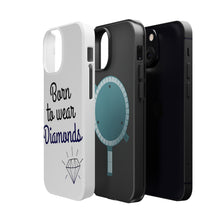 DistinctInk ToughCase for Apple iPhone, Compatible with MagSafe Charging - Born to Wear Diamonds