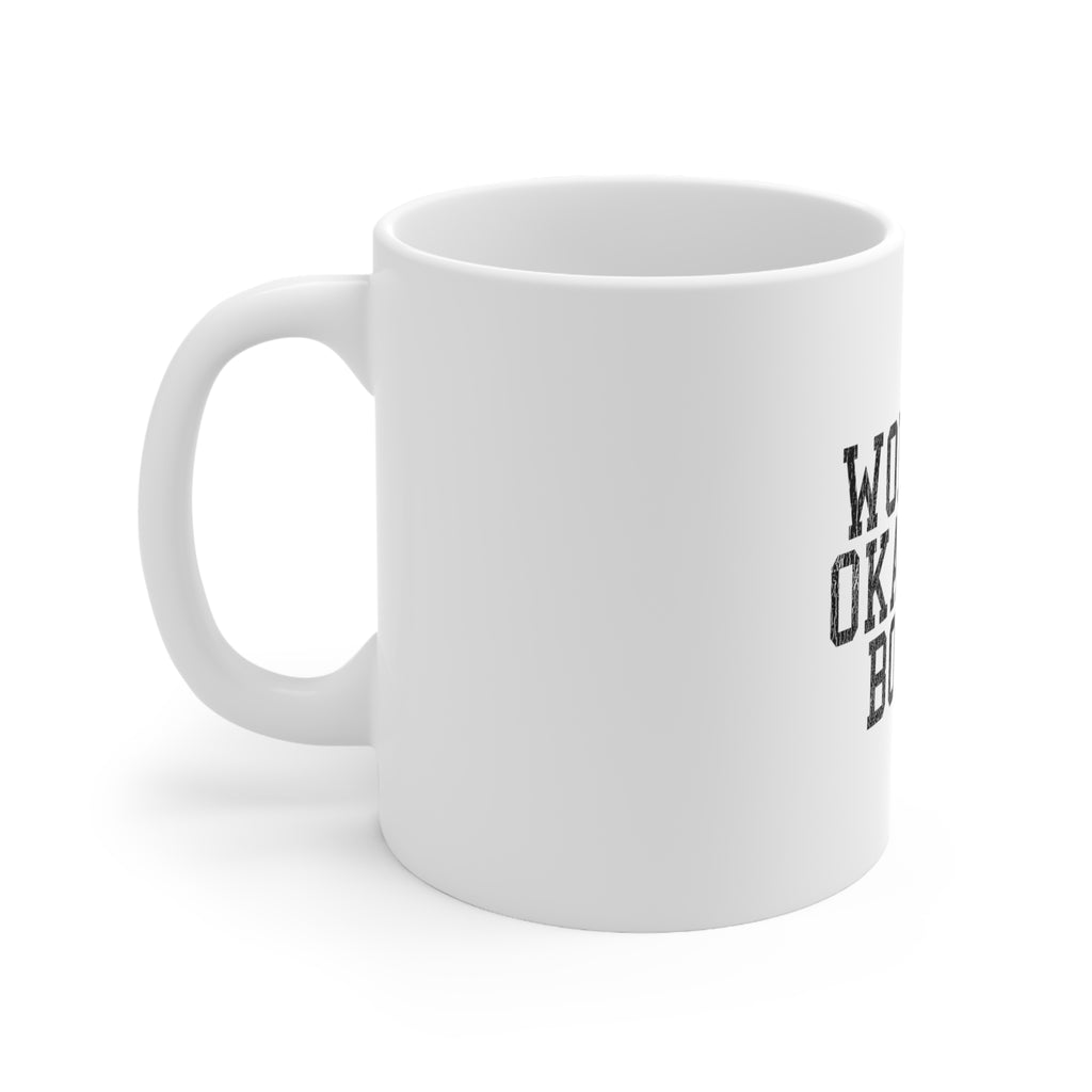 Glossy White Coffee / Tea Mug - World's Okayest Boxer, view 2