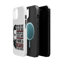 DistinctInk ToughCase for Apple iPhone, Compatible with MagSafe Charging - I have a Beard to Get Love & Sex