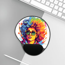 DistinctInk Mouse Pad with Wrist Rest  with A World of Words Design for LGBTQ+ Pride