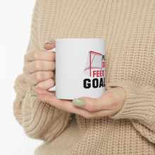DistinctInk Glossy White Coffee / Tea Mug - Please Don't Feed the Goalie