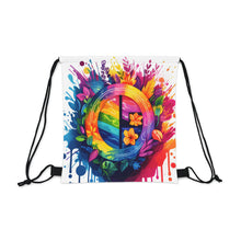 DistinctInk Drawstring Bag Backpack with The Road to Fulfillment Design for LGBTQ+ Pride