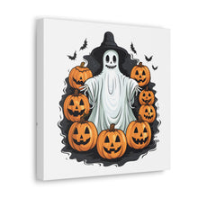 DistinctInk Canvas Wall Art with Ghost Skeleton Pumpkins Pattern for Halloween