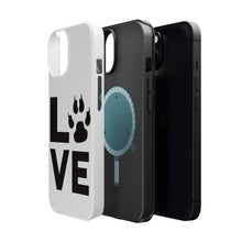 DistinctInk ToughCase for Apple iPhone, Compatible with MagSafe Charging - Love - Dog Paw