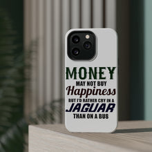 DistinctInk ToughCase for Apple iPhone, Compatible with MagSafe Charging - Money Can't Buy Happiness, Rather Cry in Jaguar