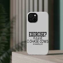 DistinctInk ToughCase for Apple iPhone, Compatible with MagSafe Charging - Exercise? Please I Chase Cows