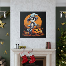 DistinctInk Canvas Wall Art with Haunted Jack-O'-Skeleton for Halloween