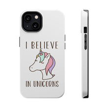 DistinctInk ToughCase for Apple iPhone, Compatible with MagSafe Charging - I Believe in Unicorns
