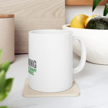 DistinctInk Glossy White Coffee / Tea Mug - Gardening - Cheaper Than Therapy & You Get Tomatoes