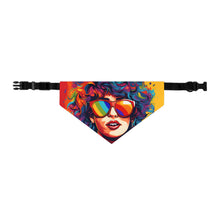 DistinctInk Adjustable Pet Banana Collar with Start Building Your Dreams Design for LGBTQ+ Pride